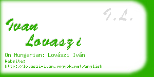 ivan lovaszi business card